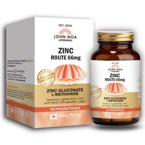Eifron John Noa Liposomal Zinc Route Συμπλήρωμα Διατροφής με Ψευδάργυρο 66mg, 90φυτικές κάψουλες