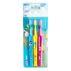 TePe Παιδική Οδοντόβουρτσα Good Mini Extra Soft με Ζωάκια 0m+, 3τμχ