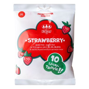 Kaiser Γλειφιτζούρια με Φυτικές Ίνες & Βιταμίνες - Φράουλα, 10τμχ