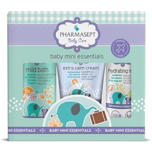 Pharmasept Σετ Περιποίησης Baby Care Mini Essentials: Mild Bath 100ml & Extra Calm Cream 40ml & Hydrating Milk 40ml, 3τμχ