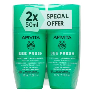Apivita Bee Fresh Duo Αποσμητικό 24ωρης Δράσης σε Roll-On -50% έκπτωση στο 2ο προϊόν, 2x50ml