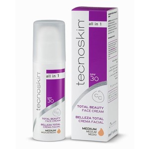 Tecnoskin Total Beauty Face Cream Medium SPF30 Αντιρυτιδική Κρέμα Προσώπου All in One με Χρώμα, Μεσαία Απόχρωση, 50ml