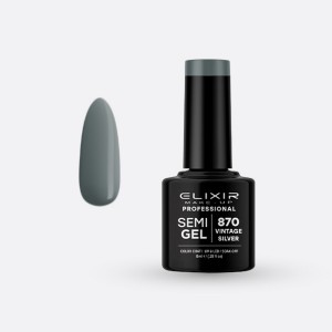 Elixir Make-up Semi Gel Ημιμόνιμο Επαγγελματικό Βερνίκι Νυχιών Νο870 Vintage Silver, 8ml