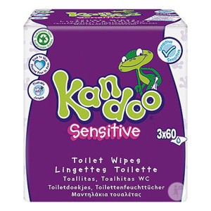 Kandoo Sensitive Βιοδιασπώμενα Παιδικά Υγρά Μαντηλάκια Τουαλέτας, 3x60τμχ