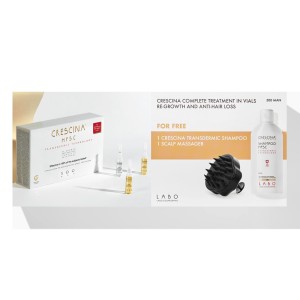 Labo Promo Crescina Transdermic HFSC 500 MAN Αγωγή για Άνδρες Μεσαίο Στάδιο Αραίωσης, 20 Φιαλίδια x 3.5ml & Δώρο Crescina Scalp Massager, 1τμχ