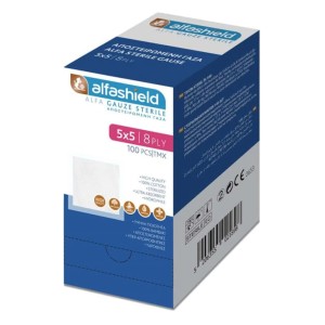Alfashield Αποστειρωμένο Επίθεμα Γάζας Pack 5x5cm 8ply, 100τμχ
