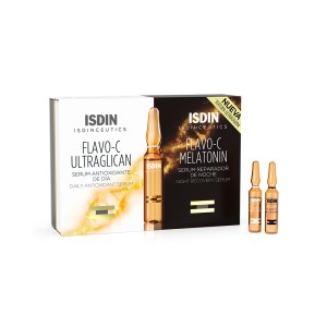 Isdin Flavo-C Day&Night set Αμπούλες Προσώπου Προστατεύει την Ημέρα & Επιδιορθώνει τη Νύχτα, 10+10τεμ