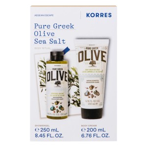 Korres Pure Greek Olive Θαλασσινό Aλάτι Αφρόλουτρο 250ml + Eνυδατικό Γαλάκτωμα Σώματος 200ml, 1σετ
