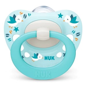 Nuk Signature Ορθοδοντική Πιπίλα Σιλικόνης 0-6m Λευκή με Καρδιές, 1τμχ
