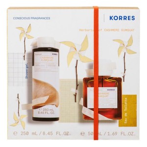 Korres Σετ Περιποίησης Σώματος Cashmere Kumquat με Άρωμα Eau de Toilette 50ml & Αφρόλουτρο 250ml, 1σετ