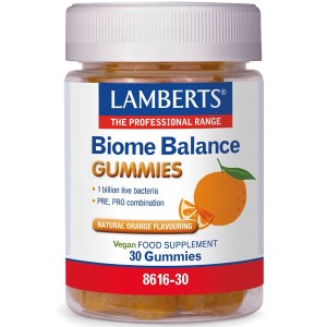 Lamberts Biome Balance Gummies Συμπλήρωμα με Προβιοτικά & Πρεβιοτικά 30 ζελεδάκια Πορτοκάλι