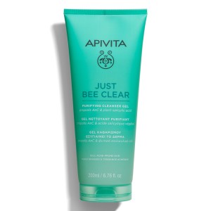 Apivita Just Bee Clear Gel Καθαρισμού Εξυγιαίνει το Δέρμα με Propolis AmC & Φυτικό Σαλικυλικό Οξύ, 200ml