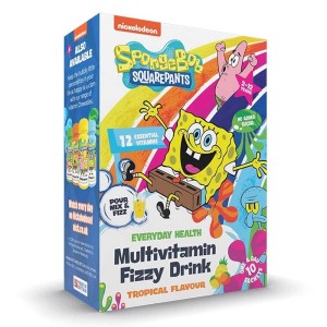 Health Fuel Sponge Bob Multivitamin Fizzy Drink Παιδικές Πολυβιταμίνες Τροπικά Φρούτα 2-12 Ετών, 10 φακελάκια