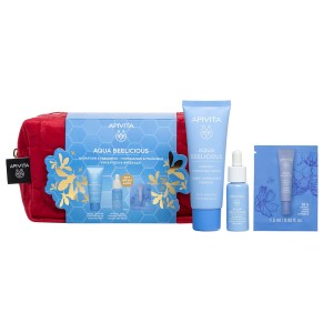 Apivita Aqua Beelicious Σετ Περιποίησης για Ενυδάτωση με Κρέμα-Gel Ενυδάτωσης Πλούσιας Υφής 40ml & Δώρο Booster Αναζωογόνησης & Ενυδάτωσης 15ml & Gel Ενυδάτωσης για τα Μάτια 1.5ml + Νεσεσέρ, 1σετ
