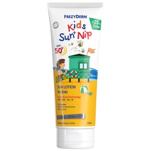 Frezyderm Kids Sun + Nip SPF50+ Παιδικό Αντιηλιακό Γαλάκτωμα για Πρόσωπο & Σώμα με Εντομοαπωθητικές Ιδιότητες, 175ml
