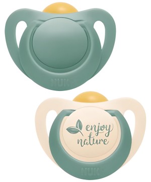 Nuk For Nature Πιπίλα Latex από 98% Φυσικές Πρώτες Ύλες 18-36m Πράσινη, 2τμχ