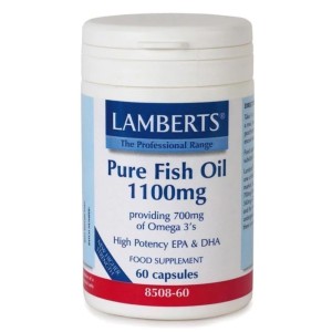 Lamberts Pure Fish Oil Ιχθυέλαιο High Potency EPA & DHA 1100mg 60 κάψουλες