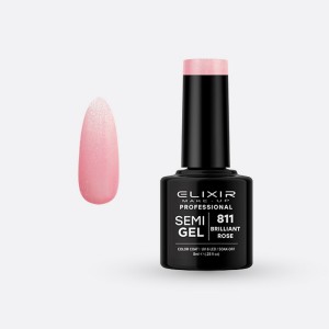 Elixir Make-up Semi Gel Ημιμόνιμο Επαγγελματικό Βερνίκι Νυχιών Νο811 Brilliant Rose, 8ml