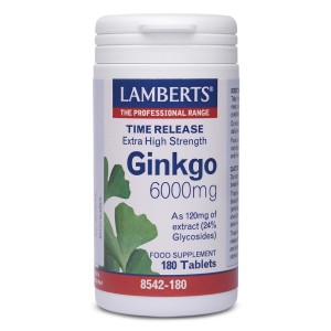 Lamberts Ginkgo Biloba Extract 6000mg, 180 ταμπλέτες