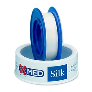 X-Med Silk Αυτοκόλλητη Επιδεσμική Ταινία Μετάξι 5mX1,25cm, 1τμχ