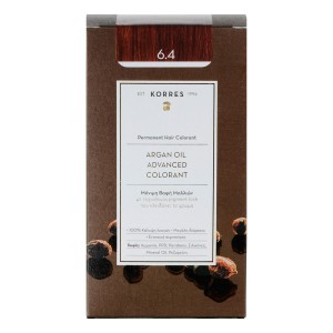 Korres Argan Oil Advanced Colorant Μόνιμη Bαφή Mαλλιών 6.4 Ξανθό Σκούρο Χάλκινο, 50ml