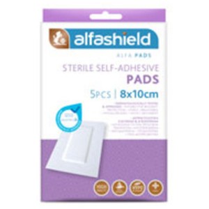 Alfashield Alfa Pads Sterile Self-Adhesive Pads Αποστειρωμένα Αυτοκόλλητα Επιθέματα 8x10cm, 5τμχ
