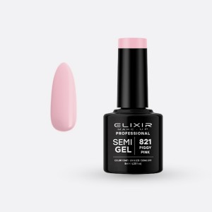 Elixir Make-up Semi Gel Ημιμόνιμο Επαγγελματικό Βερνίκι Νυχιών Νο821 Piggy PInk, 8ml
