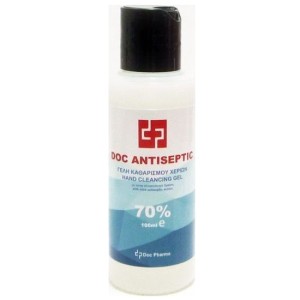 Doc Pharma Antiseptic Gel Καθαρισμού Χεριών Με Ήπια Αντισηπτική Δράση, 70% Αιθυλική Αλκοόλη, 100ml