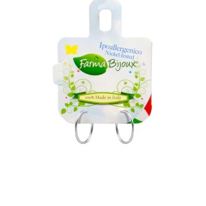 Farma Bijoux Υποαλλεργικά Σκουλαρίκια Κρίκοι 15mm σε Ασημί Χρώμα, 1 ζευγάρι