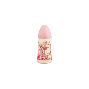Suavinex Πλαστικό Μπιμπερό Σιλικόνης Pink Circus 0-6m 270ml