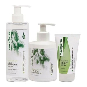 Macrovita Promo Pack Ζελέ Καθαρισμού Χεριών 300ml & Υγρό Λευκό Σαπούνι Χεριών 300ml & ΔΩΡΟ Ενυδατική Κρέμα Χεριών 60ml