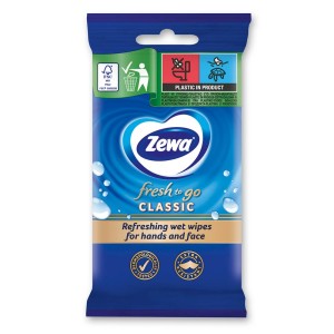 Zewa Fresh To Go Classic Υγρομάντηλα για Χέρια και Πρόσωπο, 10 τμχ