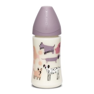 Suavinex Πλαστικό Μπιμπερό Good Dog Κατά των Κολικών με Θηλή Σιλικόνης για 0+ μηνών, 270ml