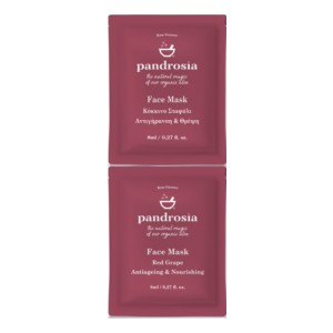 Pandrosia Face Mask Μάσκα Προσώπου Κόκκινο Σταφύλι, 2x8ml