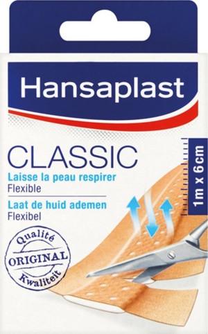 Hansaplast Classic Flexible Aνθεκτικά Επιθέματα 1m x 6cm, 1τμχ