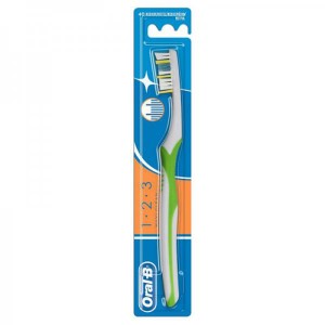 Oral-B Maxi clean 1-2-3 Χειροκίνητη Οδοντόβουρτσα 40 Μέτρια, Πράσινη, 1τμχ