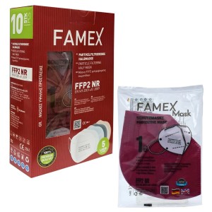 Famex Mask Μάσκες Προστασίας μιας Χρήσης FFP2 KN95 Μπορντό, 10τμχ