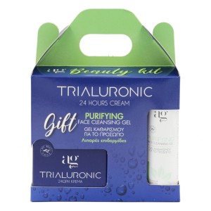 AG Pharm Beauty Kit με Trialuronic 24hours Cream με Τριπλό Υαλουρονικό 50ml & Δώρο Purifying Cleansing Gel Ενυδατικό Καθαριστικό Τζελ για Λιπαρές Επιδερμίδες, 100ml