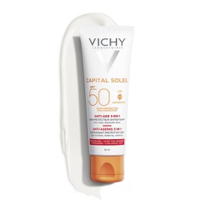 Vichy Capital Soleil Anti-Ageing SPF50+ Αντηλιακή Κρέμα Προσώπου με Αντιγηραντική Δράση, 50ml