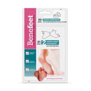 Benefeet Moisturizing Cream & Exfoliating Foot Gloves Απολεπιστικά Γάντια Ποδιών, 1ζευγάρι