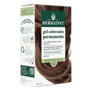 Herbatint Permanent Haircolour Gel Βαφή Μαλλιών Χωρίς Αμμωνία 6D Ξανθό Σκούρο Χρυσαφί, 170ml