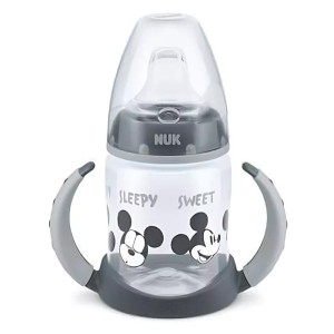 Nuk Εκπαιδευτικό Μπιμπερό Disney Mickey Με Στόμιο Σιλικόνης & Λαβές Κόκκινο Φιγούρα Minnie 6m+, 150ml