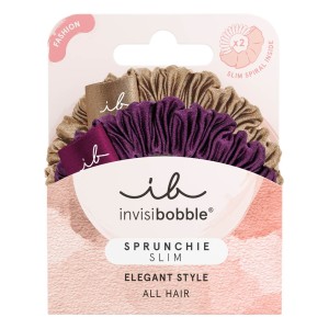 Invisibobble Sprunchie Slim Elegant Style Καφέ & Μπορντώ, 2τμχ