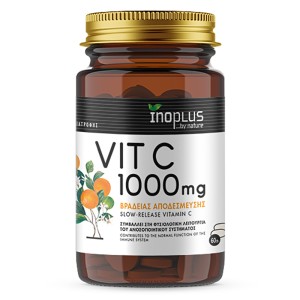 Inoplus Vit C1000 Time Release  Ενίσχυση της Λειτουργίας του Ανοσοποιητικού, 60δισκία