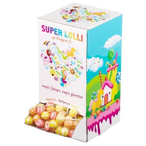 Garden Super Lolli Γλειφιτζούρι Με Βιταμίνη C Χωρίς Ζάχαρη & Γλουτένη Διάφορες Γεύσεις, 1τμχ