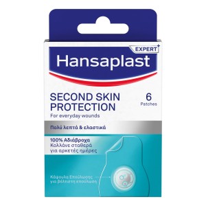 Hansaplast Expert+ Second Skin Protection 100% Αδιάβροχα Επιθέματα Πολύ Λεπτά & Ελαστικά, 6τμχ