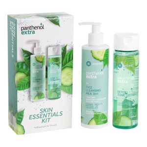 Panthenol Extra Skin Essentials Kit Καθαρισμός & Τόνωση με Face Cleansing Milk 3in1 Γαλάκτωμα Καθαρισμού, 250ml & Detox Tonic Lotion 200ml, 1σετ