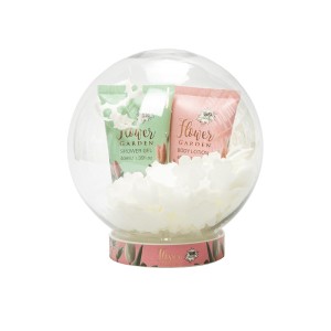 Pokhara Snowball Hand Cream Flower Garden Σφαίρα με Shower Gel, 40ml & Body Lotion, 40ml