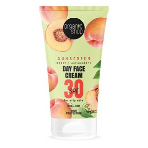 Organic Shop by Natura Siberica Day Face Cream Αντιηλιακό Προσώπου με Ροδάκινο SPF30, 50ml