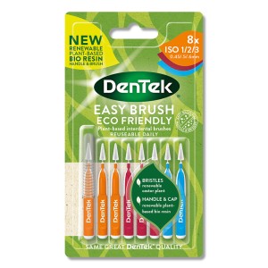 DenTek Eco Easy Brush Μεσοδόντια Βουρτσάκια ISO 1/2/3 0.45mm/0.5mm/0.6mm Mixed Sizes, 8τμχ